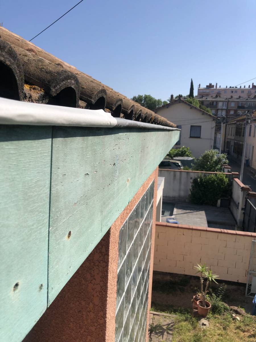 Planches de rive avec peinture passer par le temps les compagnons du bâtiment d’entreprise de couverture à Toulouse